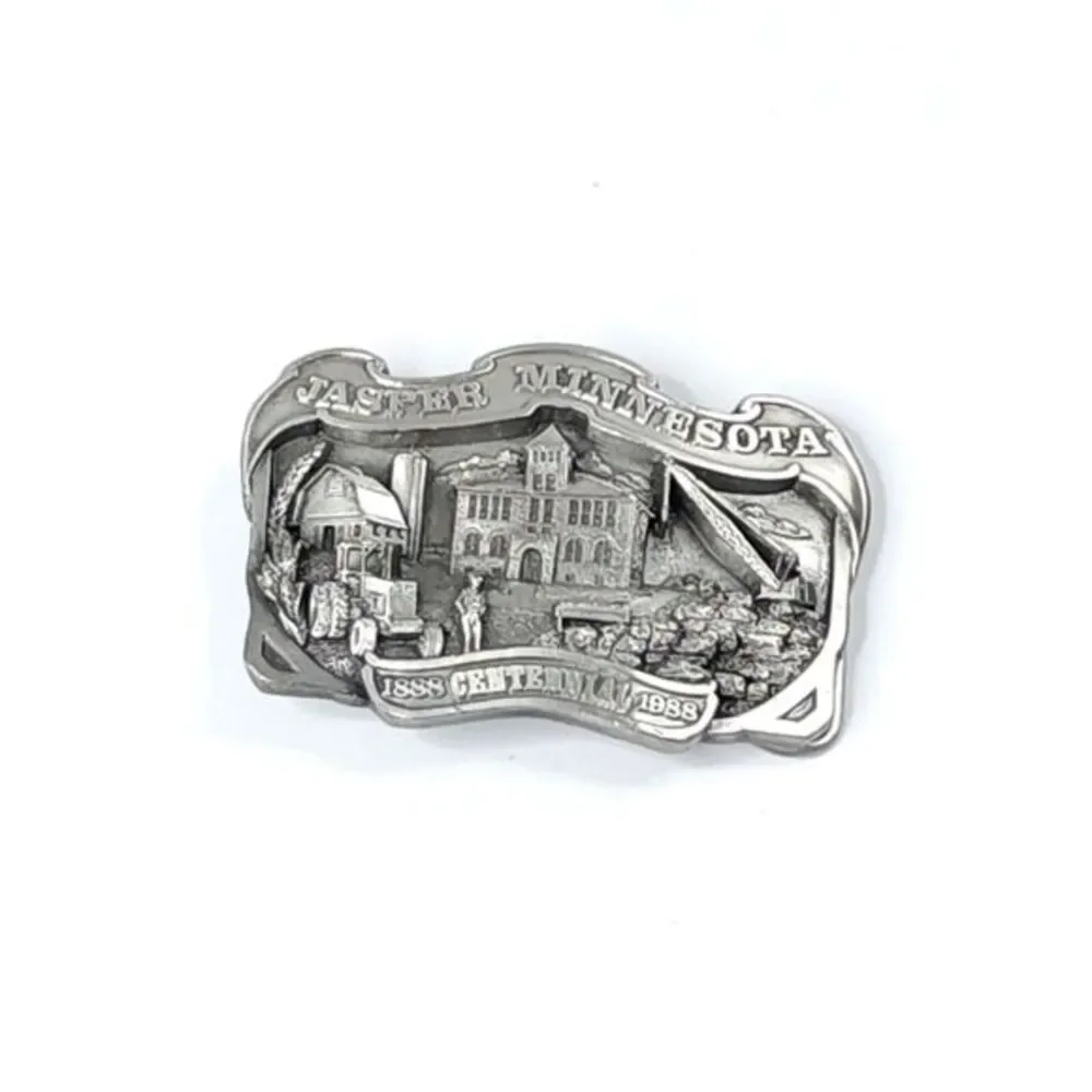 Vintage Limited Edition 1988 Jasper Minnesota MN Centennial‎ Metal Belt Buckle